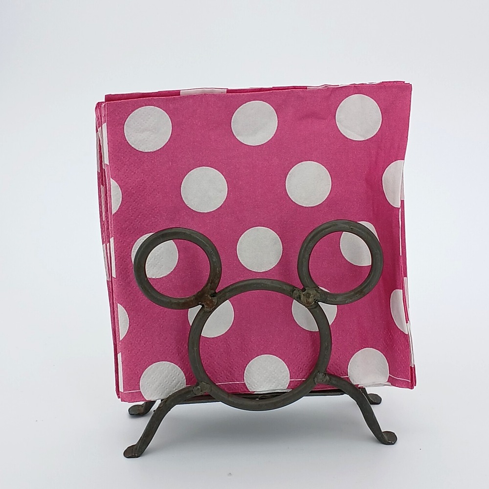Vintage Mickey Mouse Icon Welded Metal Napkin Holder/Letter Disney ~ Mexico